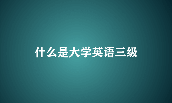 什么是大学英语三级