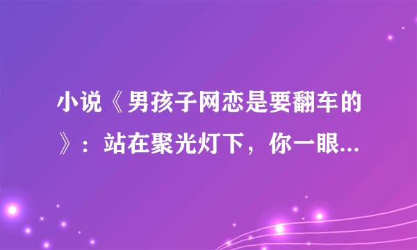 小说《男孩子网恋是要翻车的》：站在聚光灯下，你一眼就能找到我