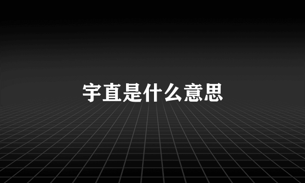 宇直是什么意思