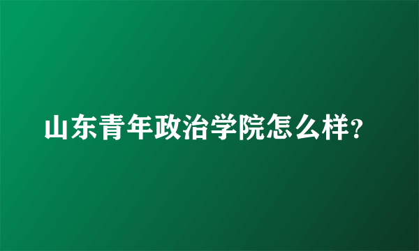 山东青年政治学院怎么样？