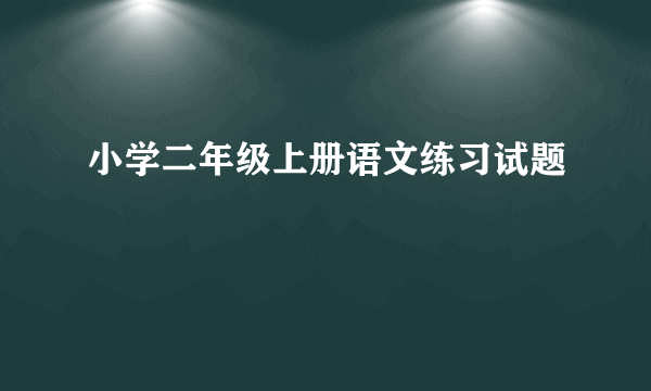 小学二年级上册语文练习试题