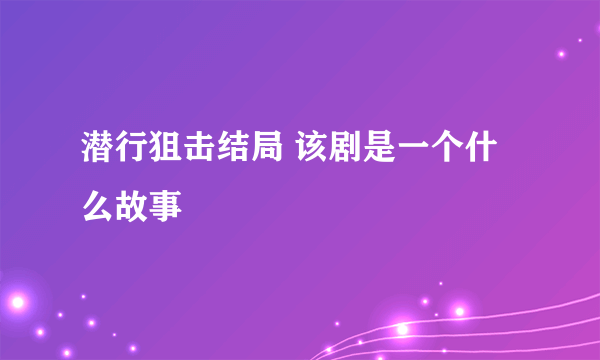 潜行狙击结局 该剧是一个什么故事