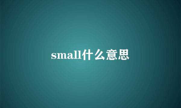 small什么意思