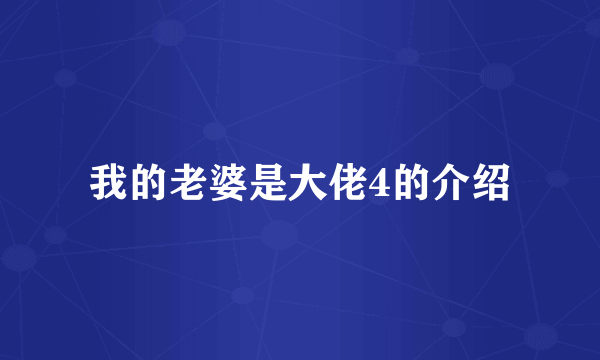 我的老婆是大佬4的介绍