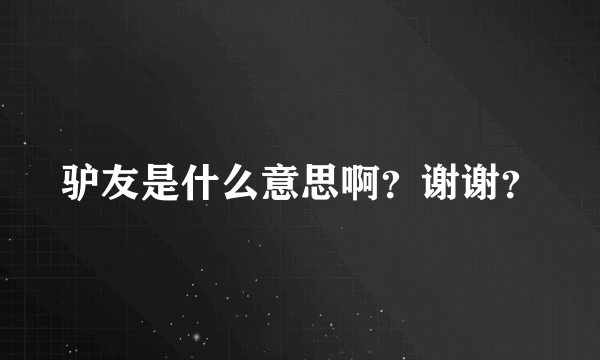 驴友是什么意思啊？谢谢？