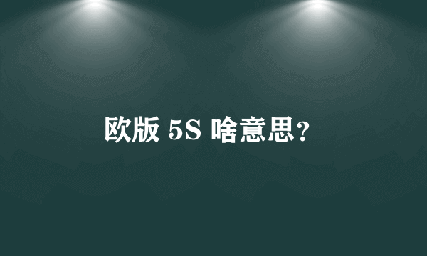 欧版 5S 啥意思？