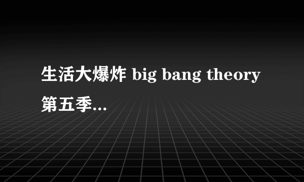 生活大爆炸 big bang theory 第五季4集 背景音乐