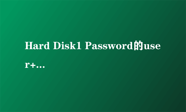 Hard Disk1 Password的user+master什么意思