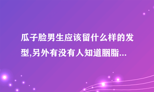 瓜子脸男生应该留什么样的发型,另外有没有人知道胭脂鱼发型，介绍一下