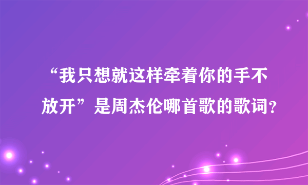 “我只想就这样牵着你的手不放开”是周杰伦哪首歌的歌词？