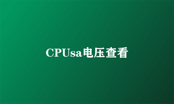 CPUsa电压查看