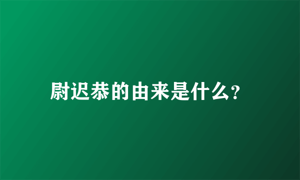 尉迟恭的由来是什么？