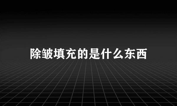 除皱填充的是什么东西