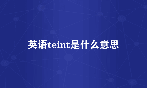 英语teint是什么意思