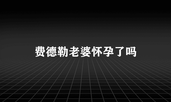 费德勒老婆怀孕了吗