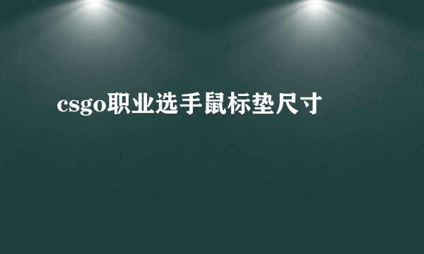 csgo职业选手鼠标垫尺寸