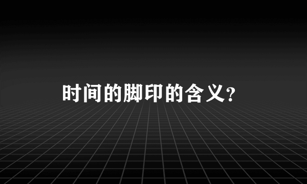 时间的脚印的含义？