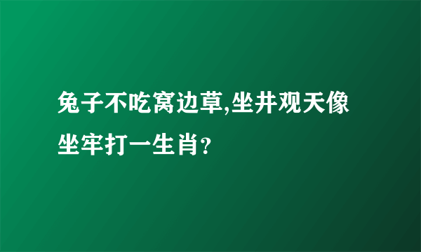 兔子不吃窝边草,坐井观天像坐牢打一生肖？