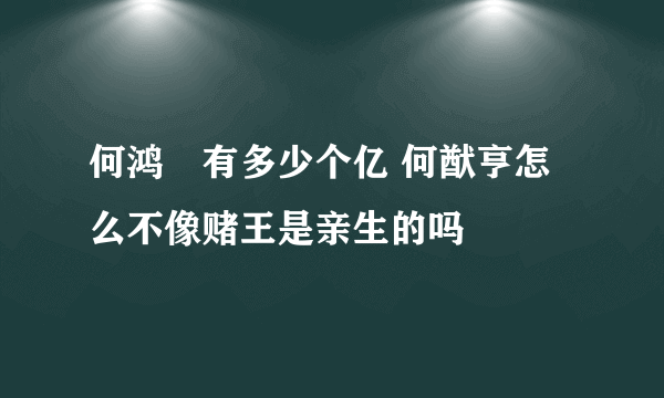 何鸿燊有多少个亿 何猷亨怎么不像赌王是亲生的吗