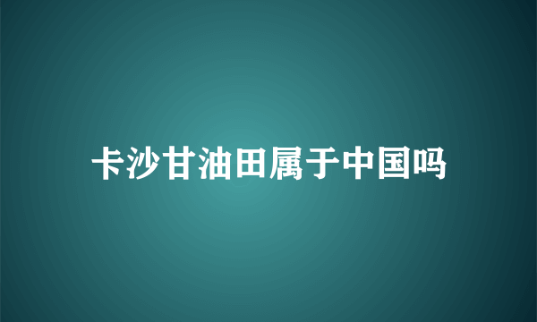 卡沙甘油田属于中国吗