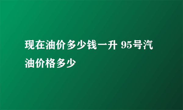 现在油价多少钱一升 95号汽油价格多少