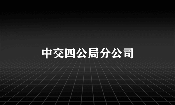 中交四公局分公司