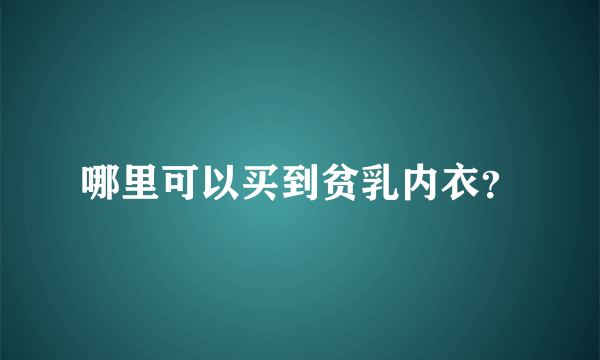 哪里可以买到贫乳内衣？