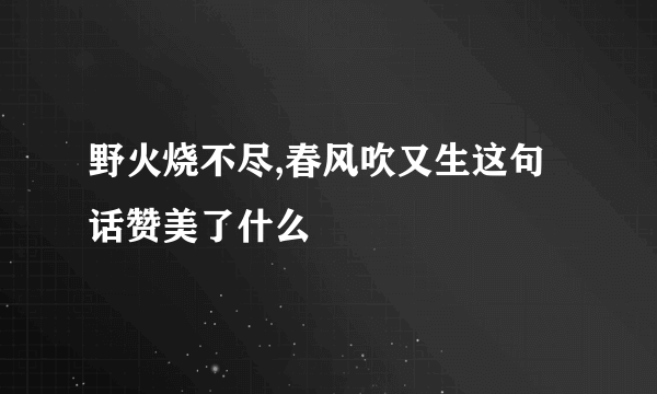 野火烧不尽,春风吹又生这句话赞美了什么