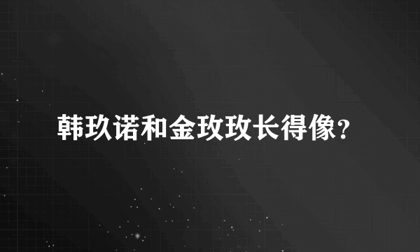 韩玖诺和金玫玫长得像？