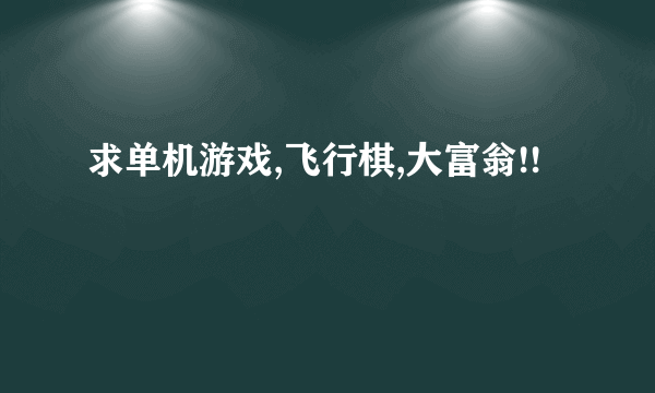 求单机游戏,飞行棋,大富翁!!