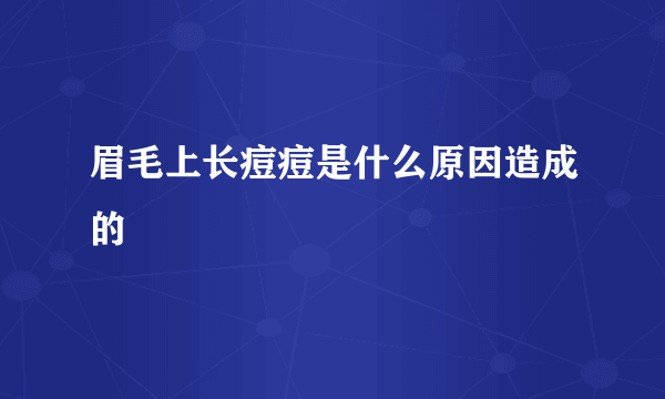 眉毛上长痘痘是什么原因造成的