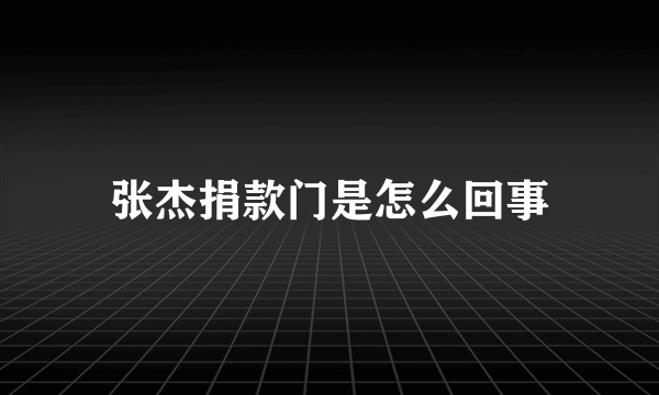 张杰捐款门是怎么回事