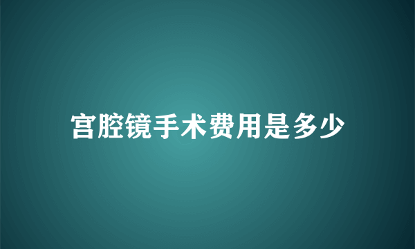 宫腔镜手术费用是多少