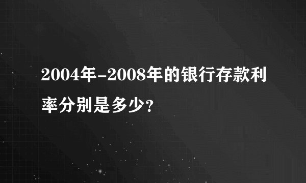 2004年-2008年的银行存款利率分别是多少？