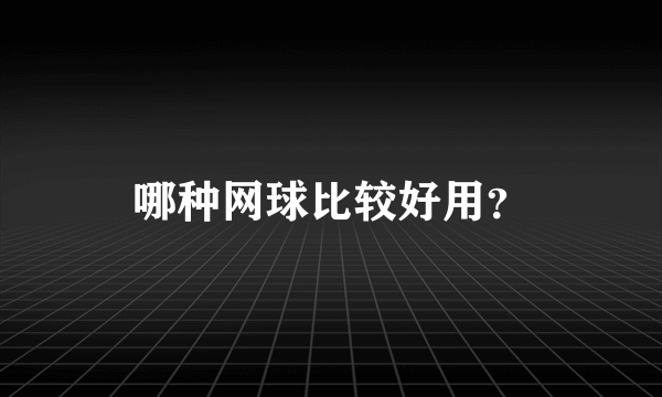 哪种网球比较好用？