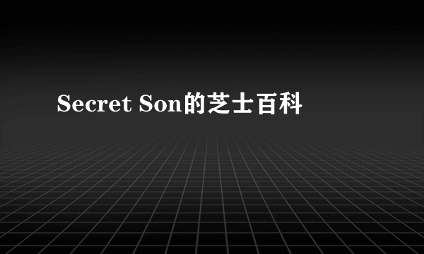 Secret Son的芝士百科