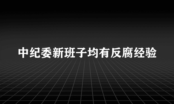 中纪委新班子均有反腐经验