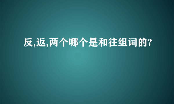 反,返,两个哪个是和往组词的?