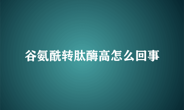 谷氨酰转肽酶高怎么回事