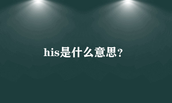 his是什么意思？