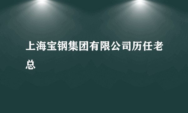 上海宝钢集团有限公司历任老总