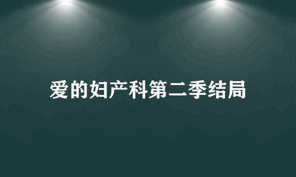 爱的妇产科第二季结局