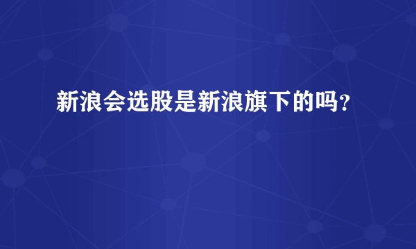 新浪会选股是新浪旗下的吗？