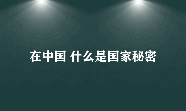 在中国 什么是国家秘密