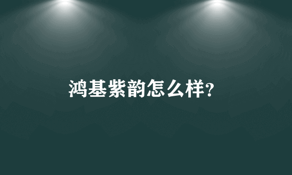 鸿基紫韵怎么样？