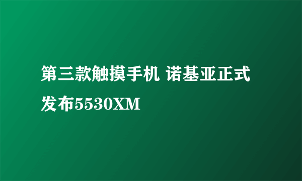 第三款触摸手机 诺基亚正式发布5530XM