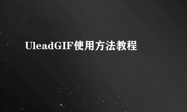 UleadGIF使用方法教程