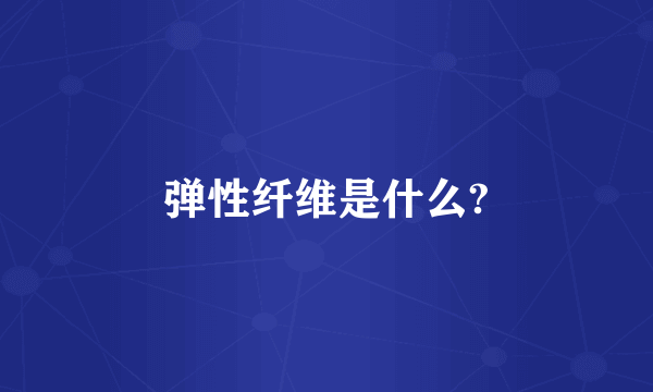 弹性纤维是什么?