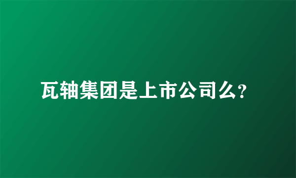 瓦轴集团是上市公司么？