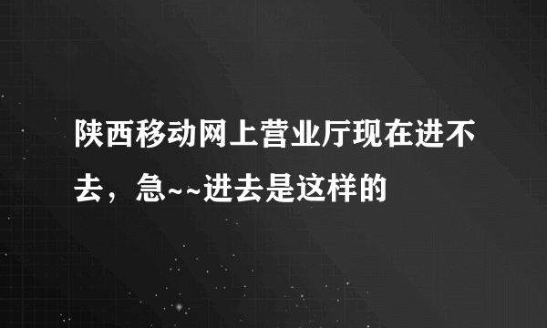 陕西移动网上营业厅现在进不去，急~~进去是这样的